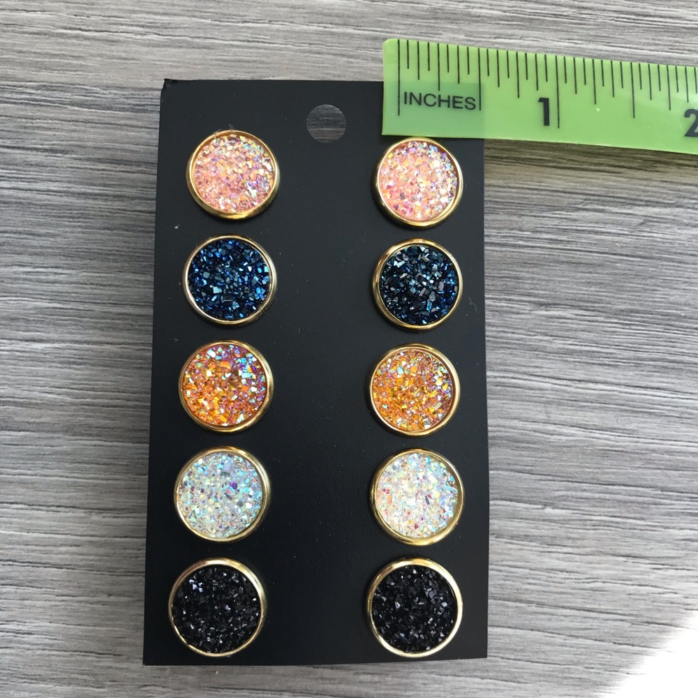 Druzy Stud Earrings - Picture 2 of 4